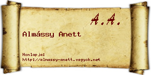 Almássy Anett névjegykártya