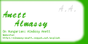 anett almassy business card