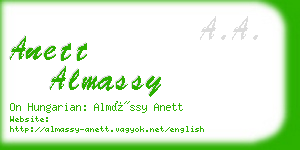 anett almassy business card